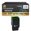 Compatible Lexmark 78C1XC0, Cyan Toner 1 Pack