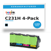 Lexmark C231H Remanufactured Toner Cartridge 4-Pack — Black, Cyan, Magenta, Yellow (C231HK0/C231HC0/C231HM0/C231HY0)