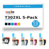 Epson T302XL Compatible 5-Pack — Black, Photo Black, Cyan, Magenta, Yellow (T302XL020 / T302XL120 / T302XL220 / T302XL320 / T302XL420)