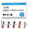 Canon 280XXL/281XXL Compatible Ink 5-Pack — Black, Cyan, Magenta, Yellow, Pigment Black (1983C001/1980C001/1981C001/1982C001/1967C001)