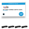 HP 206X COMBO (WITH CHIP) Compatible Toner Cartridge Combo — 4-Pack with Chip (W2110X/W2111X/W2113X/W2112X)