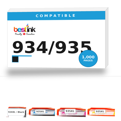 HP 934/935 Compatible Ink Cartridge Combo — 4-Pack (C2P23AN/C2P24AN/C2P25AN/C2P26AN)