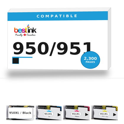 HP 950/951 Compatible Ink Cartridge Combo — 4-Pack (CN045AN/CN046AN/CN047AN/CN048AN)