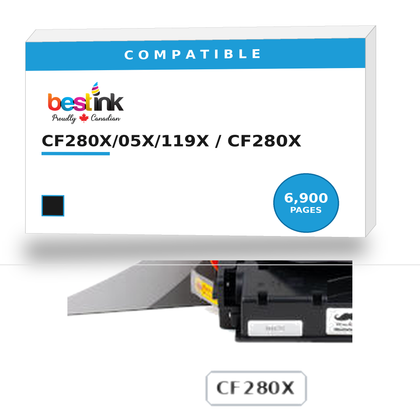 HP CF280X/05X/119X Compatible Black Toner Cartridge — High Yield (CF280X)