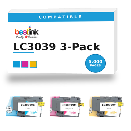 Brother LC3039 Compatible Ink 3-Pack — Cyan, Magenta, Yellow (LC3039C/LC3039M/LC3039Y)