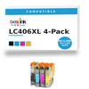 Brother LC406XL Compatible Ink 4-Pack — Black, Cyan, Magenta, Yellow (LC406XLBK/LC406XLC/LC406XLM/LC406XLY)