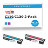 OKI C110/C130 Compatible Toner 2-Pack — Cyan, Magenta (44250715/44250711, 44250714/44250710)