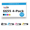 Xerox 6655 Compatible Toner 4-Pack — Black, Cyan, Magenta, Yellow (106R02228/106R02225/106R02226/106R02227)