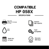 Compatible HP 58X CF258X Black Toner Cartridge High Yield - No Chip (2 Pack)