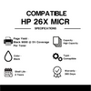 Compatible HP 26X CF226X MICR Black Toner Cartridge