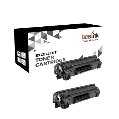 Compatible HP 85A CE285A Black Toner Cartridge (2 Pack)