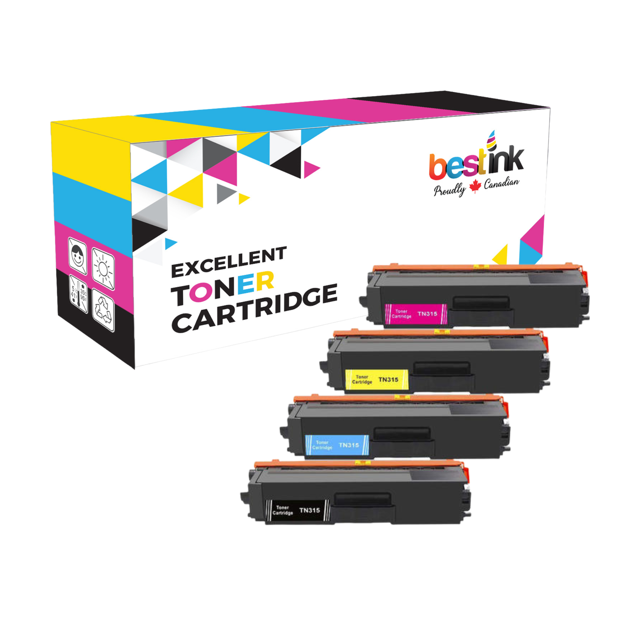 Brother TN315 Compatible Toner Cartridge Combo High Yield BK/C/M/Y