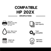 Compatible HP 202X CF500X CF501X CF502X CF503X Toner Cartridge Combo High Yield (4 Pack)