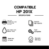 HP 201X Compatible Toner Cartridge Combo High Yield BK/C/M/Y (4 Pack)