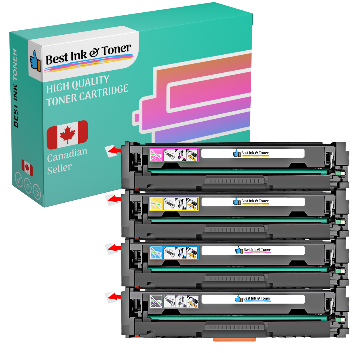 Best Compatible Toner Cartridge for Canon 054H CRG 054H High Yield BK/C/M/Y