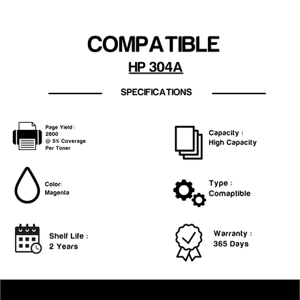 Compatible  HP 304A CC533A Magenta Toner Cartridge