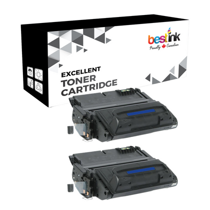 Compatible HP 38A Q1338A Black Toner Cartridge (2 Pack)