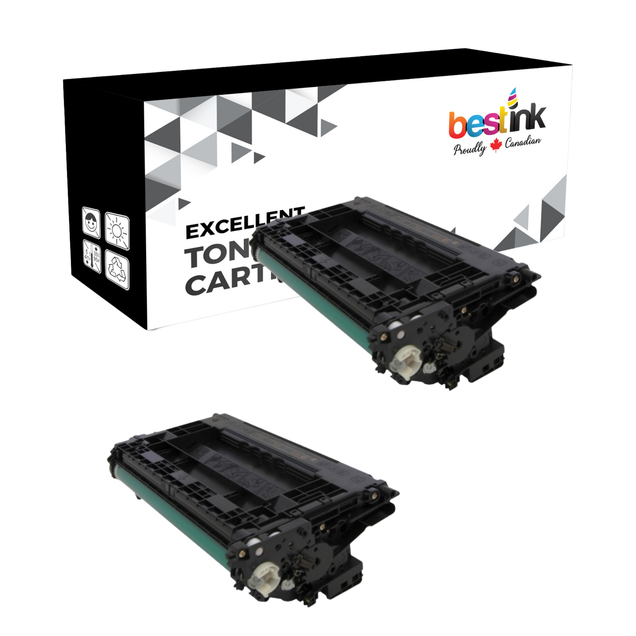 Compatible  HP 37A CF237A Black Toner Cartridge (2 Pack)
