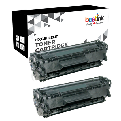 Compatible HP 12X Q2612X Black Toner Cartridge High Yield (2 Pack)