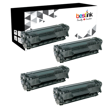 Compatible HP 12X Q2612X Black Toner Cartridge High Yield (4 Pack)