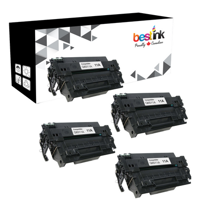 Compatible HP 11A Q6511A Black Toner Cartridge ( 4 Pack)