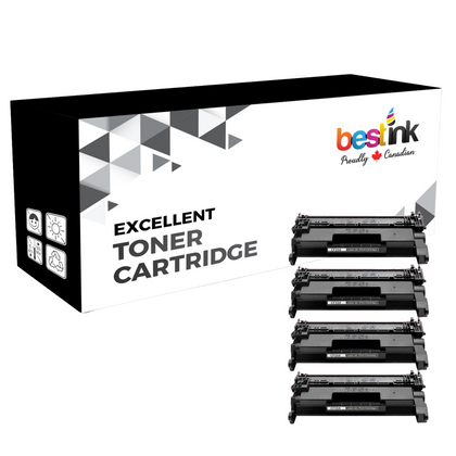 Compatible HP 58X CF258X Black Toner Cartridge High Yield - With Chip (4 Pack)