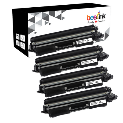 Compatible HP 17A CF217A Black Toner Cartridge - With Chip (4 Pack)