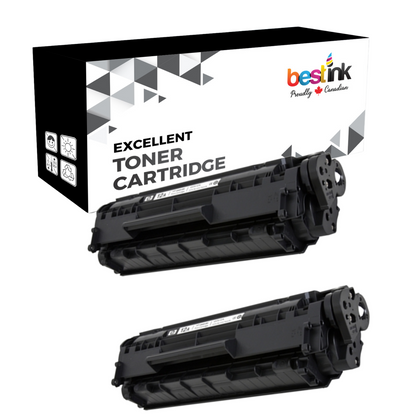 Compatible HP 12A Q2612A Black Toner Cartridge (2 Pack)