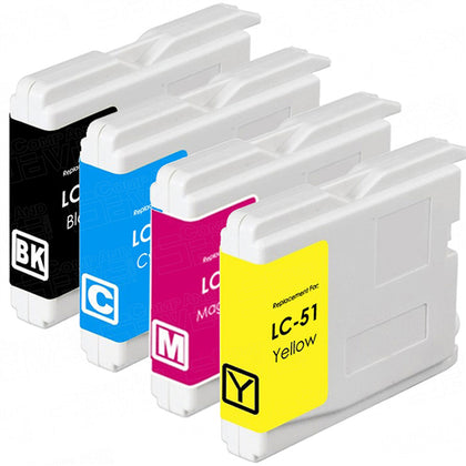 Brother LC51 Compatible Inkjet Cartridges Combo (BK/C/M/Y)