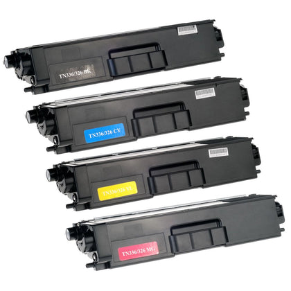 Generic Brother TN-336 Combo Pack Toner Cartridge - (Black , Cyan ,Magenta , Yellow- High Capacity Version of TN331, TN336)